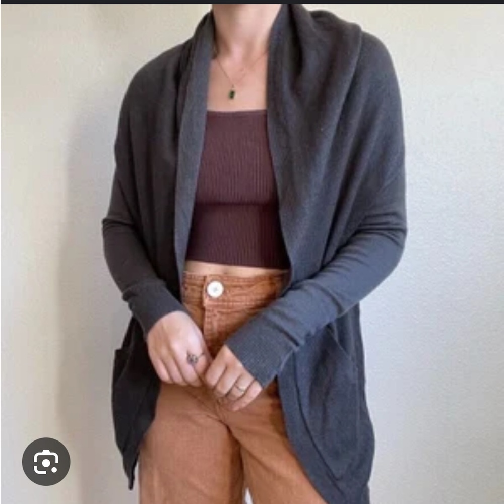Lululemon- Sweatshirt Cardigan- Open Front- Size 8- Black w/ Pockets